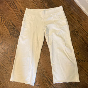 Women's TNA WHITE Cream Wide Leg Cropped Pants Size M